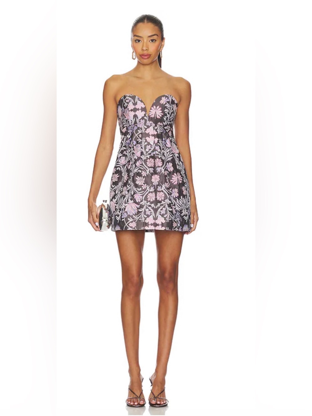 NWT FREE PEOPLE Floreo Strapless Jacquard Minidress 8